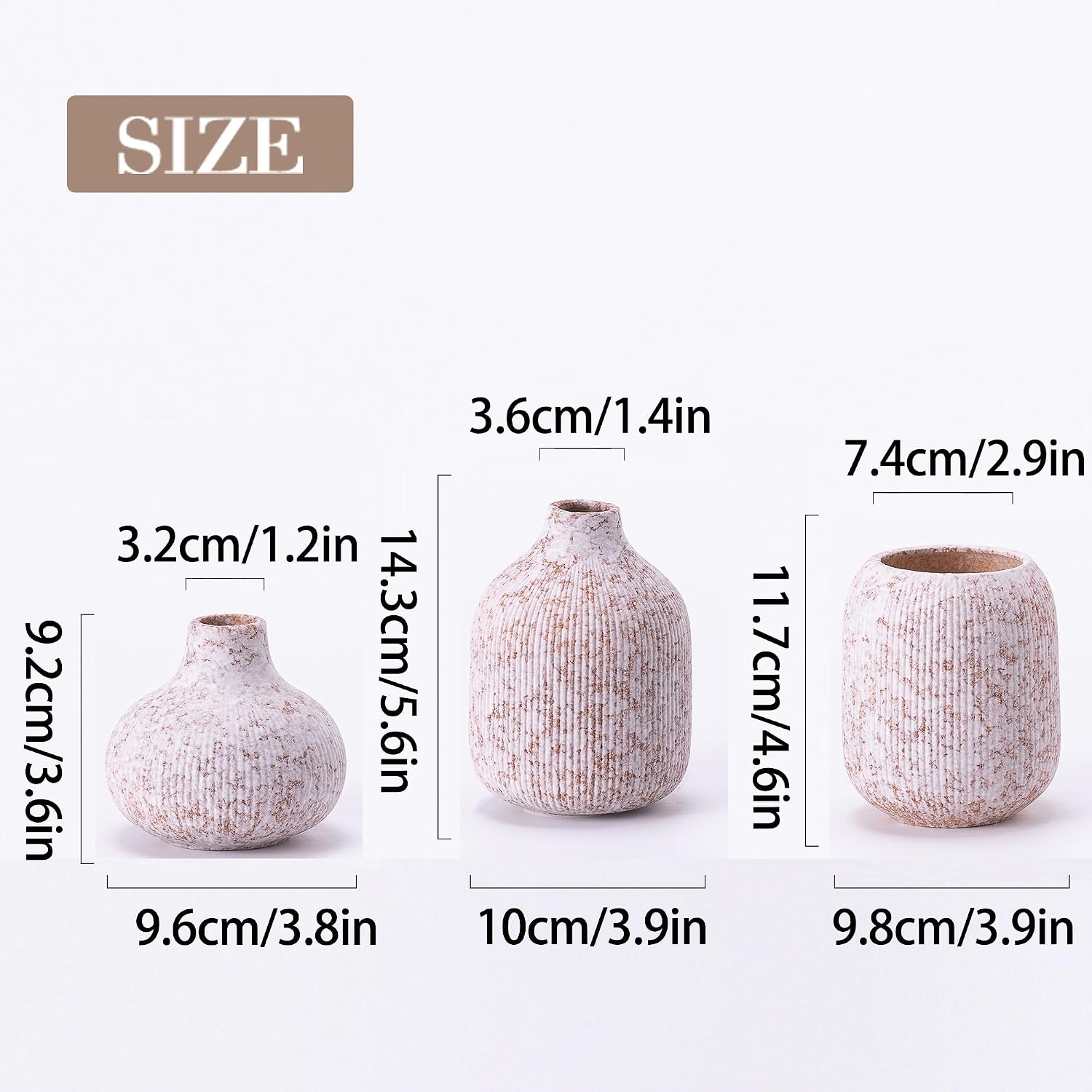 Modern Ceramic Vases Set 3 / 15 Floral