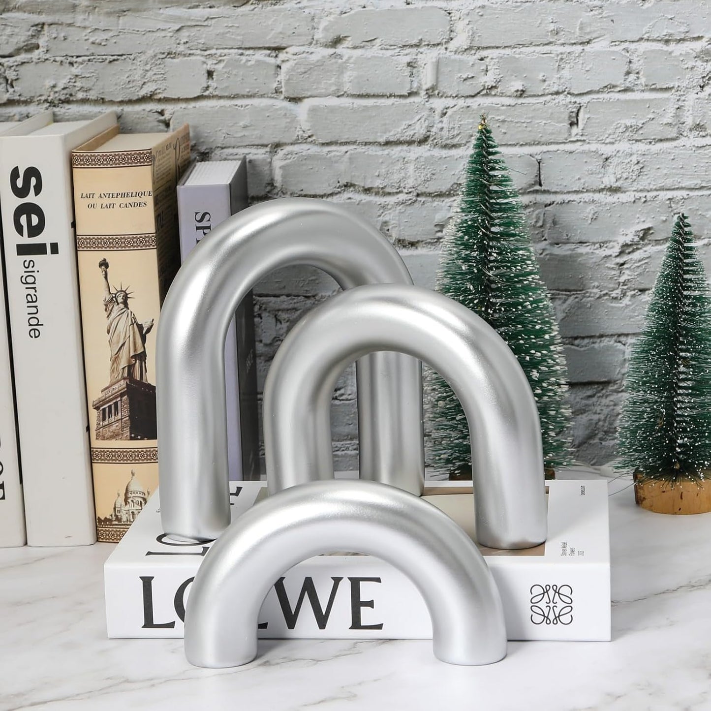 Arch Decorative Objects Statue / Sliver / Resin / Set of 3