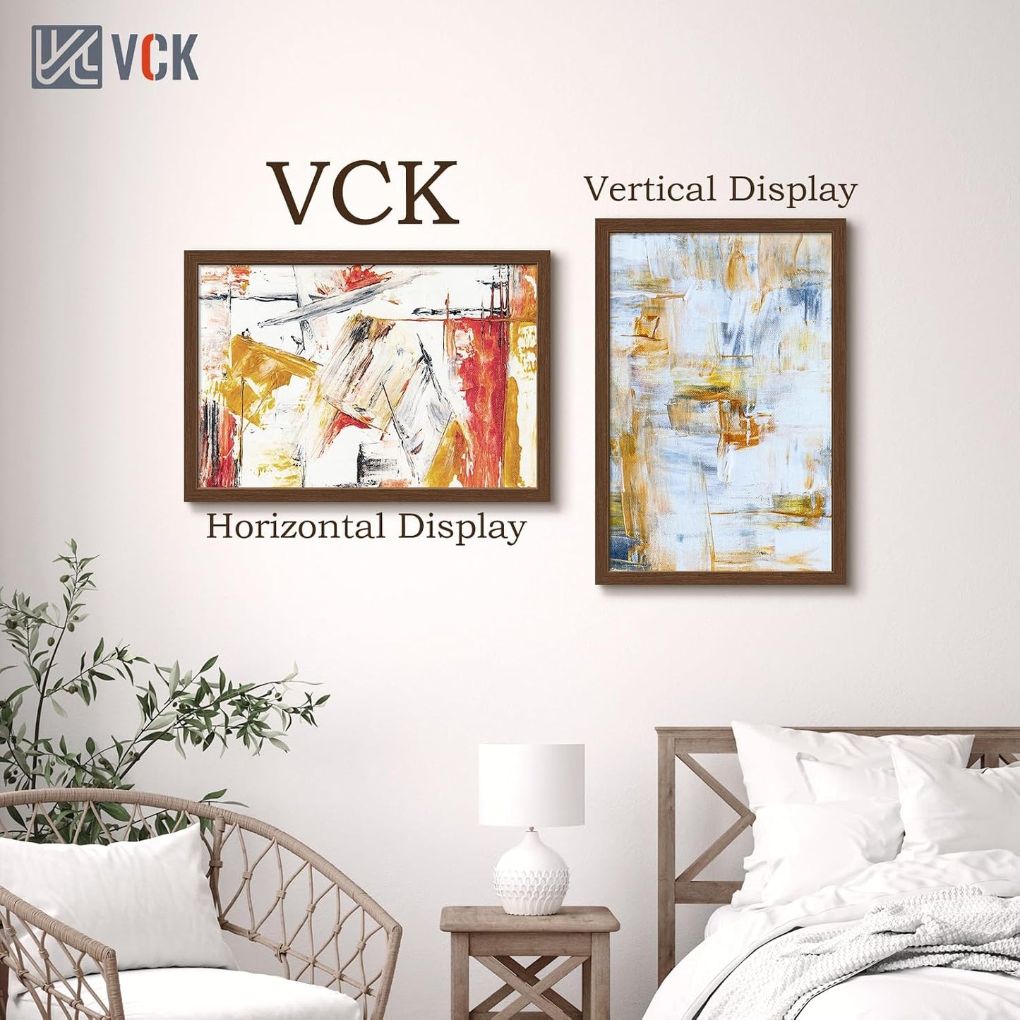 VCK 20x30 Poster Frame 3 Pack - Brown Wood 30x20 Picture Frames For Wall | 20x30 picture frame, plexiglass, 1.1 inch