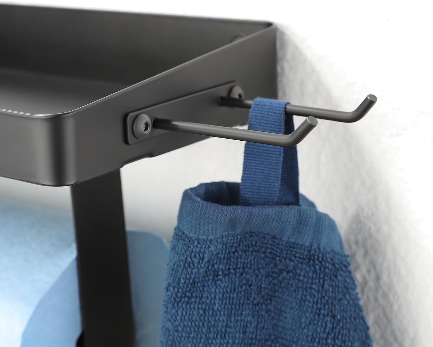 ZUNTO Wall Mounted Paper Towel Holder with Shelf for Garage, Drilling | Heavy Duty, Garage Organization and Storage