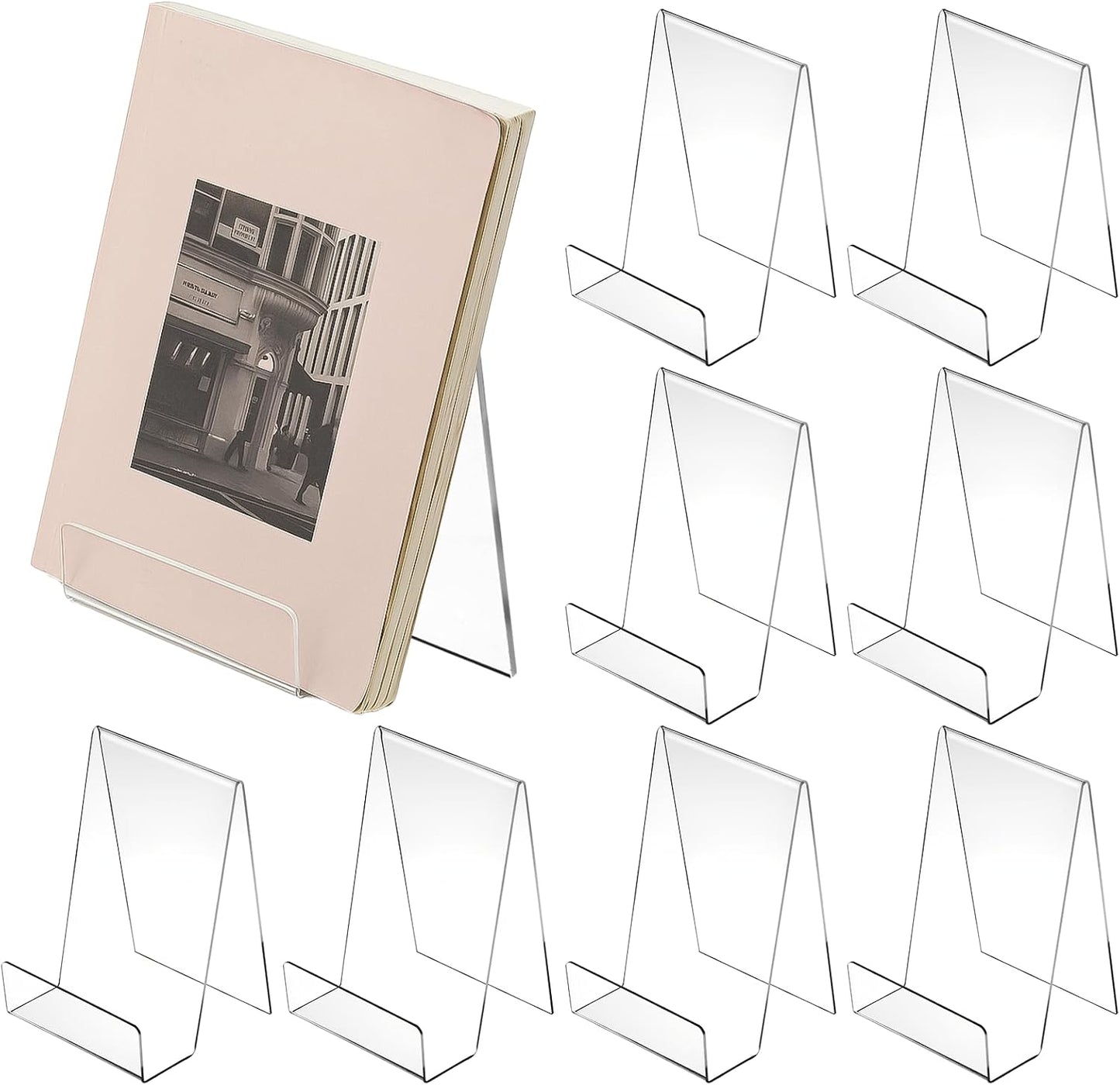 6'' x 4'' Acrylic Book Display Stand Book Stand Easel Tablet Holder / 4 x 6 / Clear / Set of 12