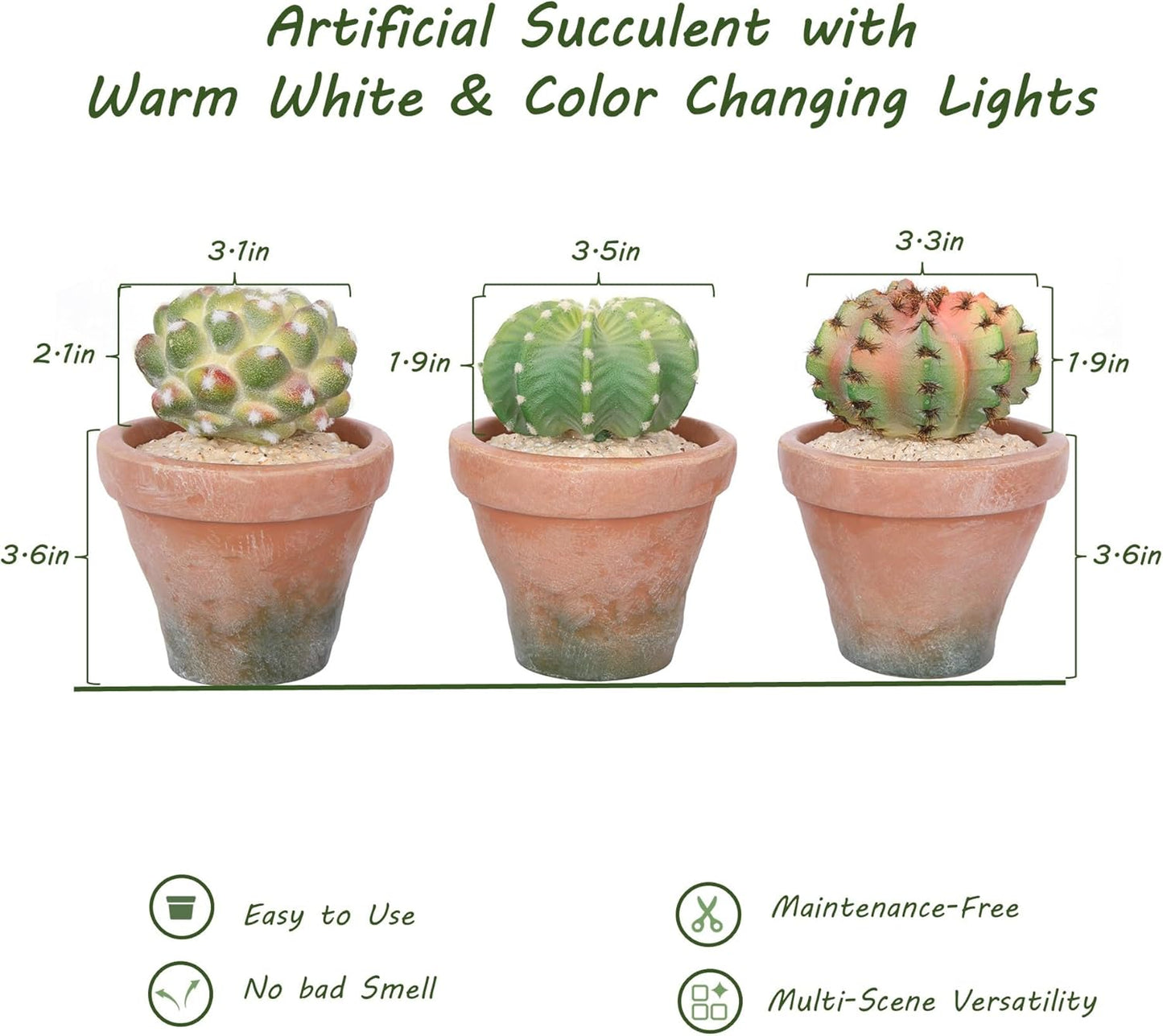 Lifelike Artificial Succulent Plants / Succulent A-3.6in Pot / White / 5.6 Inch