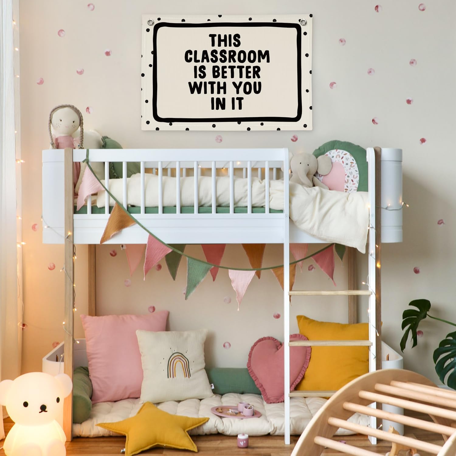 Classroom Decor for Teacher Canvas Banner / This Classroom Is Better with You In It / Black
