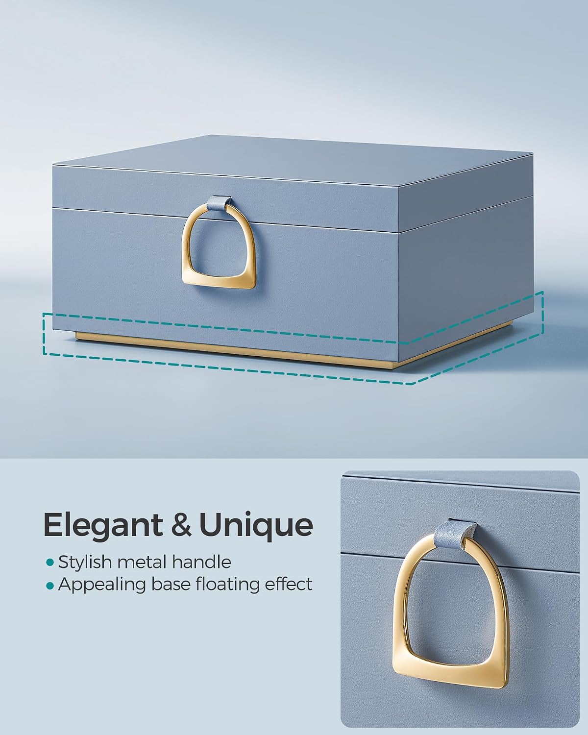 Jewelry Organizer / Removable Jewelry Tray / Misty Blue
