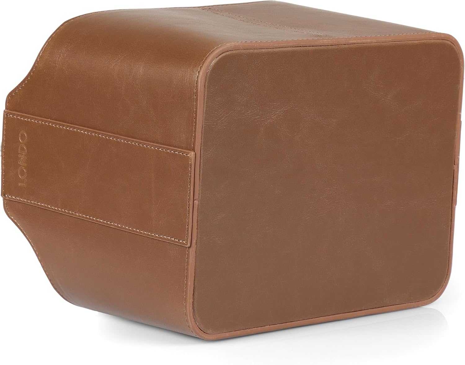 Londo PU Vegan Leather Desk Organizer Cube with Tablet Slot, Nightstand Caddy & Couch Organizer — 4 Remote Pockets +