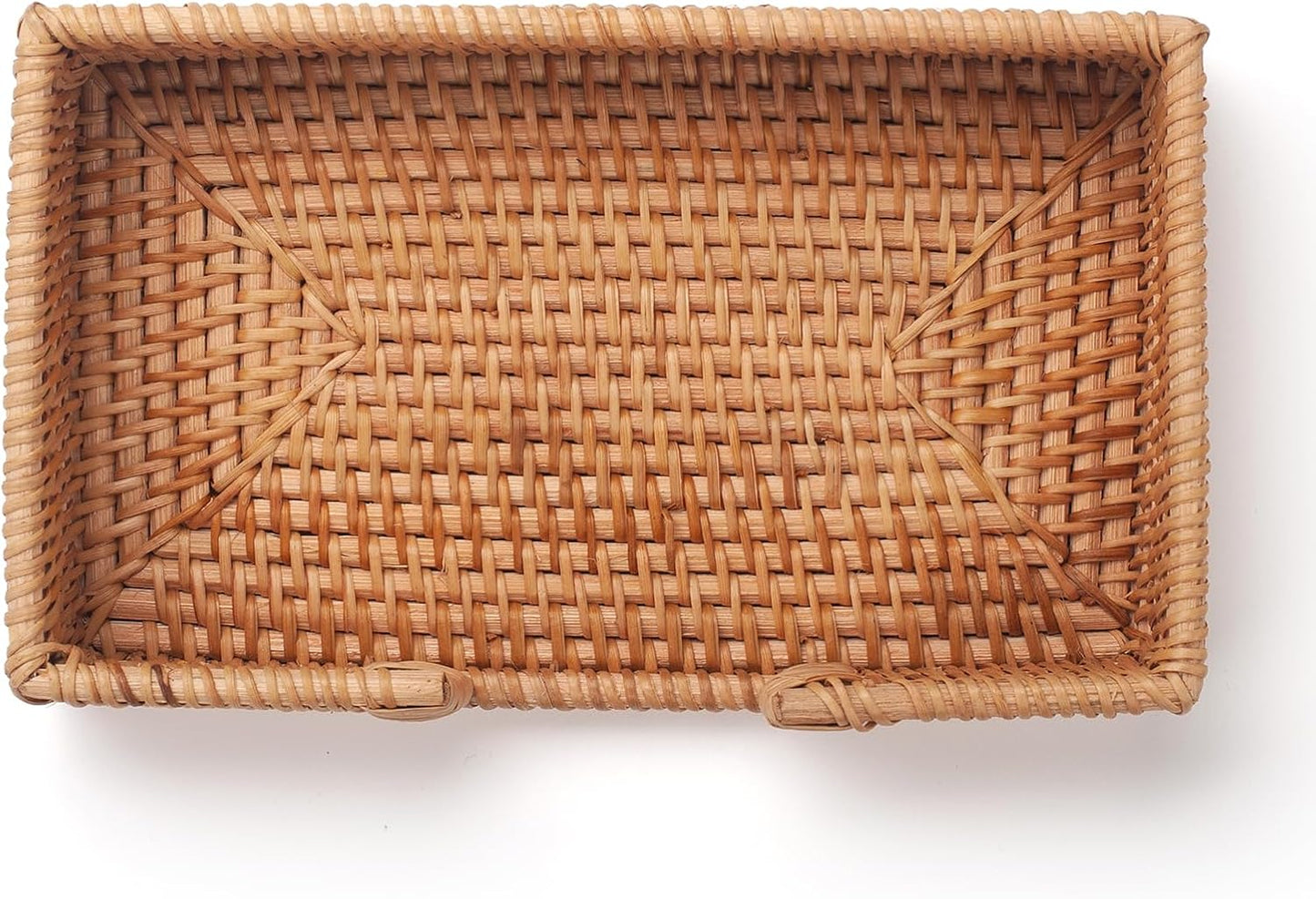 Rattan Napkin Holder Woven Flat Napkin Basket Tray / Rectangle / 9.5 x 5.5 x 2