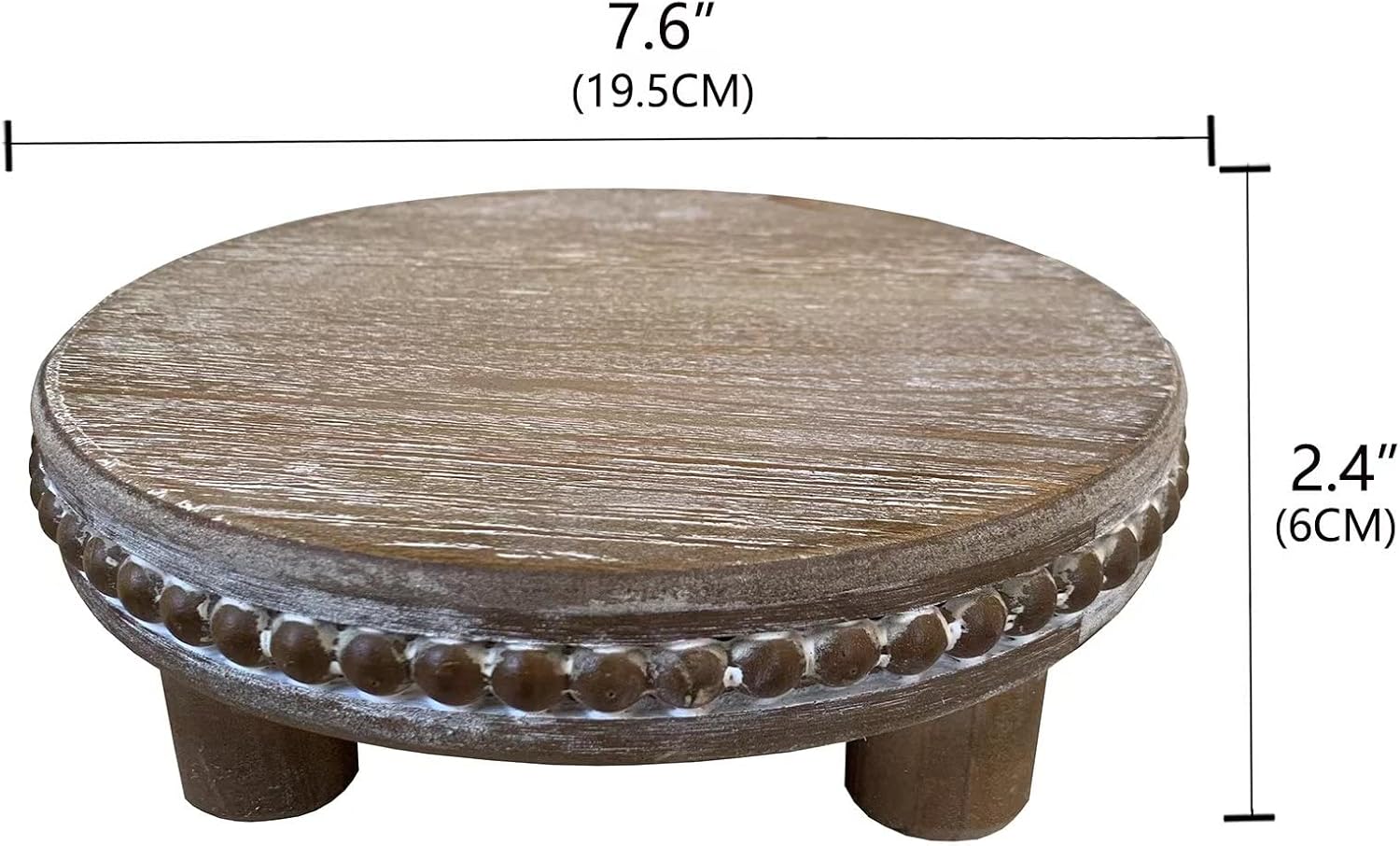 7.6" Round Vintage Display Stand / Natural