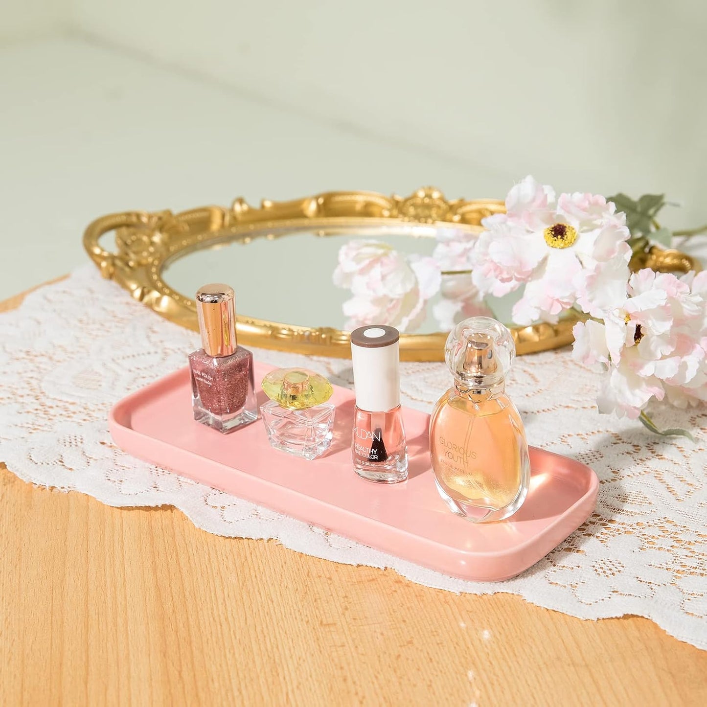 Ceramic Bathroom Tray / Pink