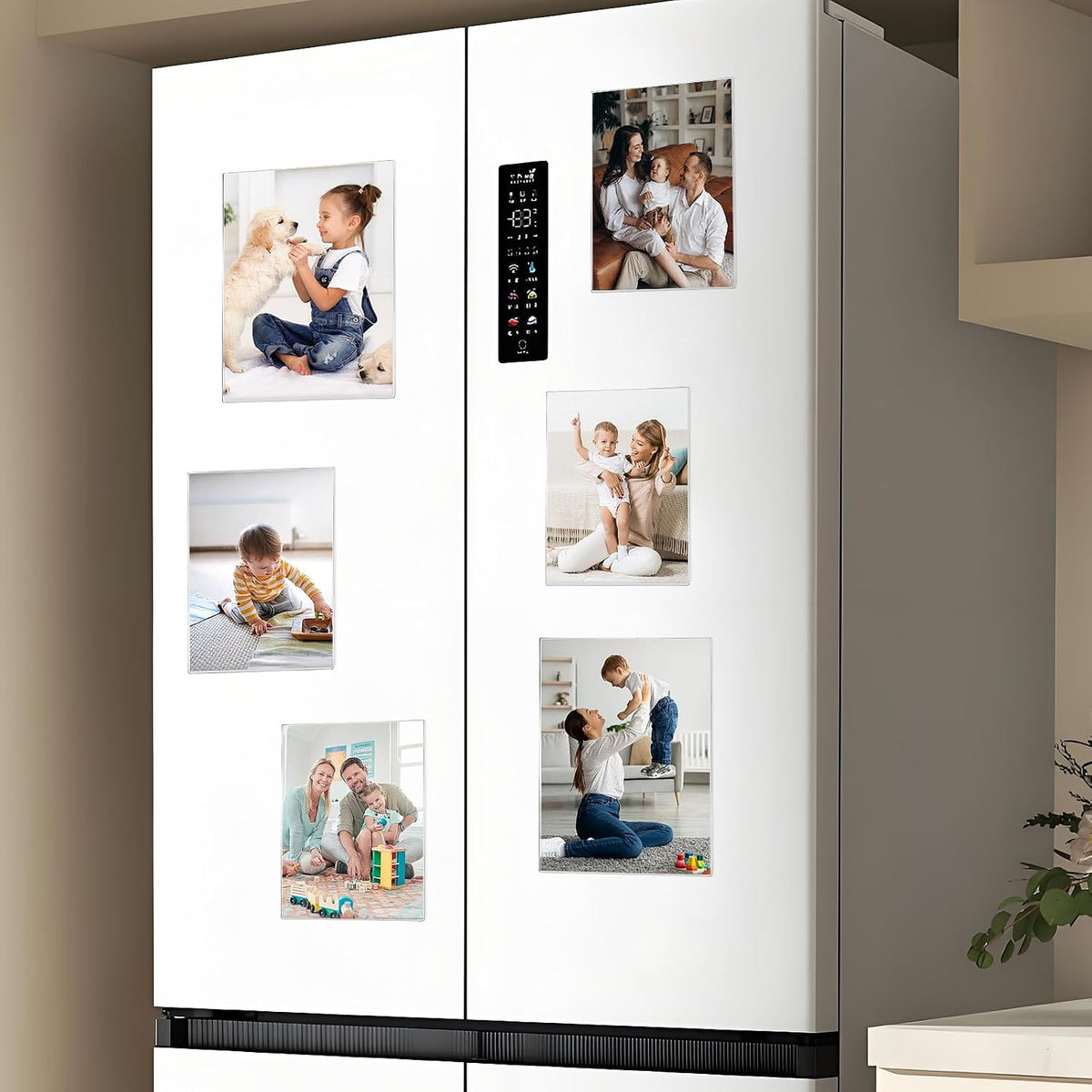Magnetic Picture Frames for Refrigerator 8x10 Inch, Magnetic Photo Holders for Fridge, 6 Pack Acrylic Magnetic Picture