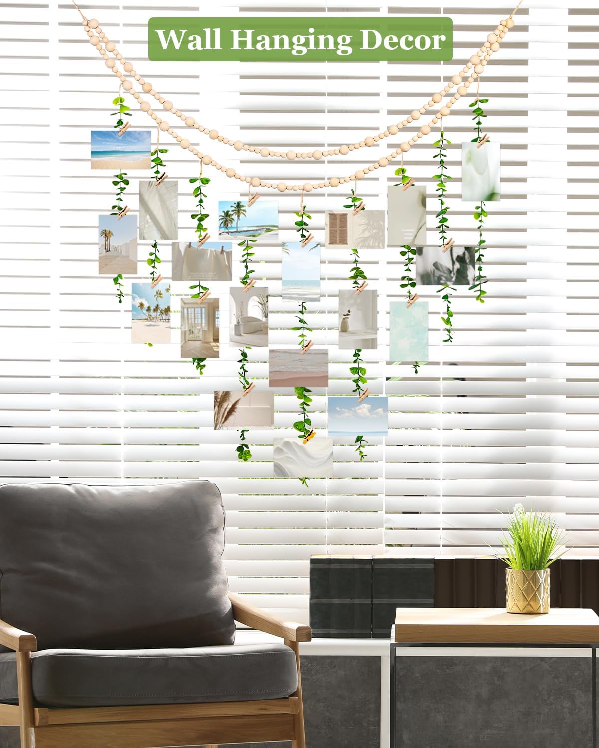 Wooden Beads Garland / Boho Wall Decor