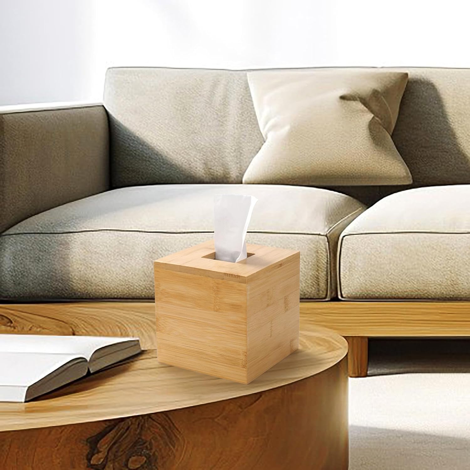 Wood Tissue Box Holder / Square