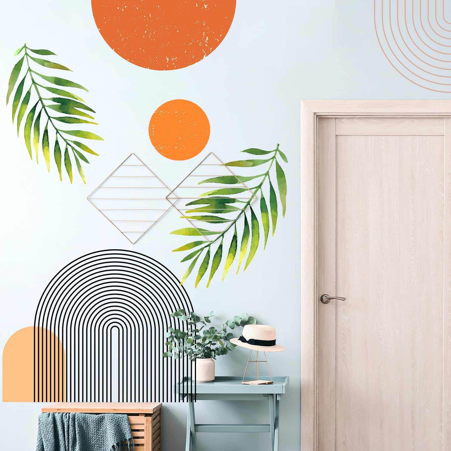 Boho Mid-Century Modern Wall Decals Peel and Stick / Boho / Extra Large