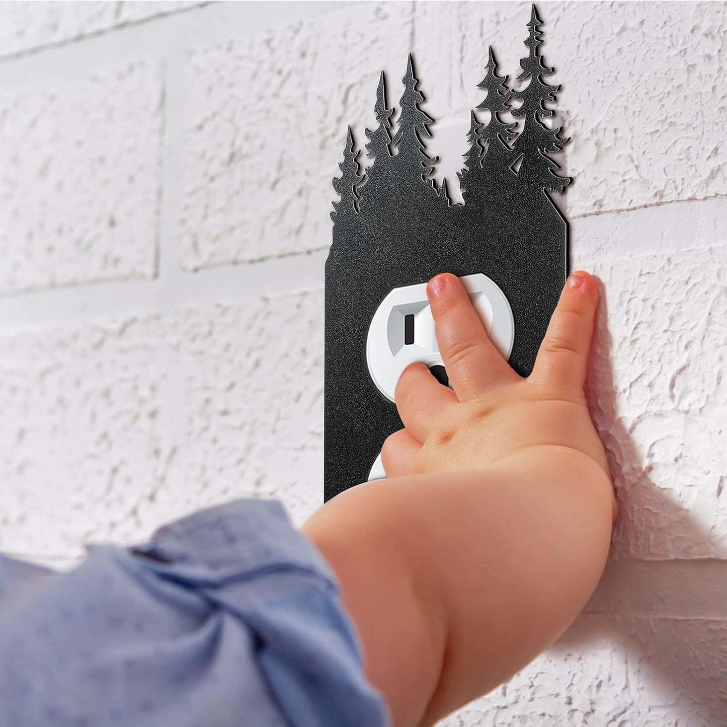 Kingdder 12 Pcs Metal Bear Light Switch Cover Moose Tree Mountain Elk Black Light Switch Plate Forest Outlet Toggle