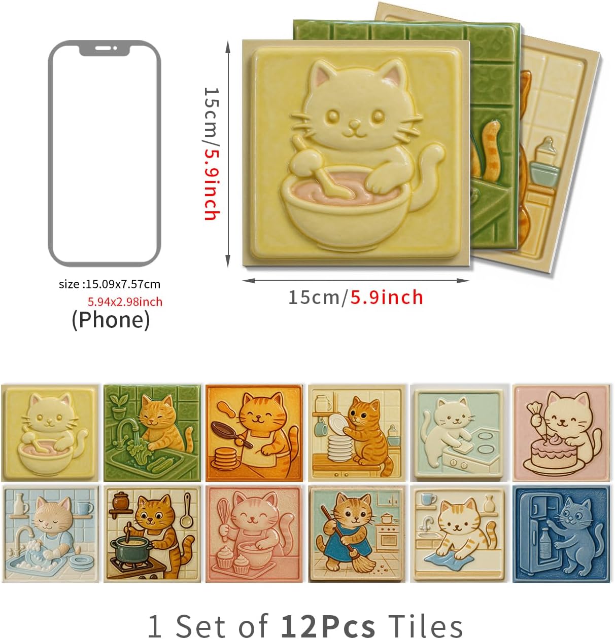 Wall Decor Stickers / Cat / 6 x 6