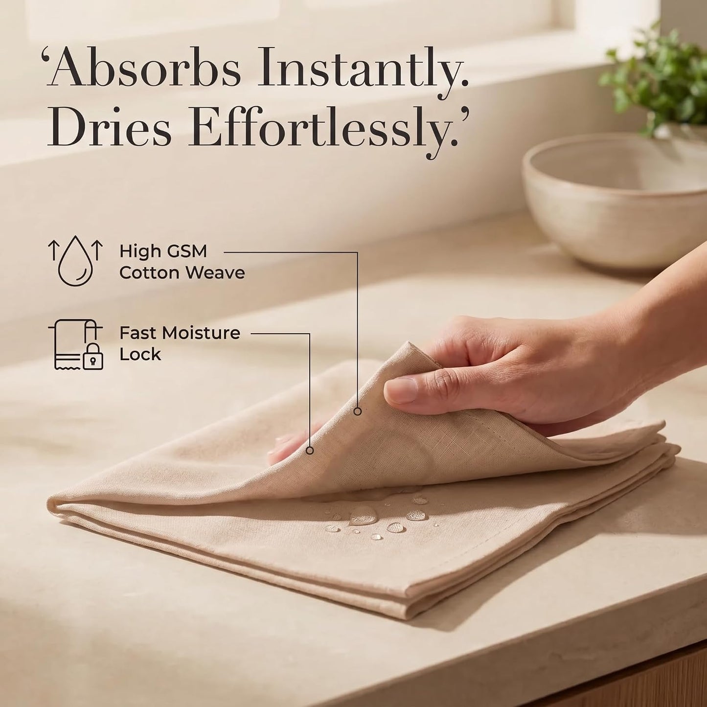 Urban Villa Cloth Napkins Cotton 20x20 (Set of 12) Taupe