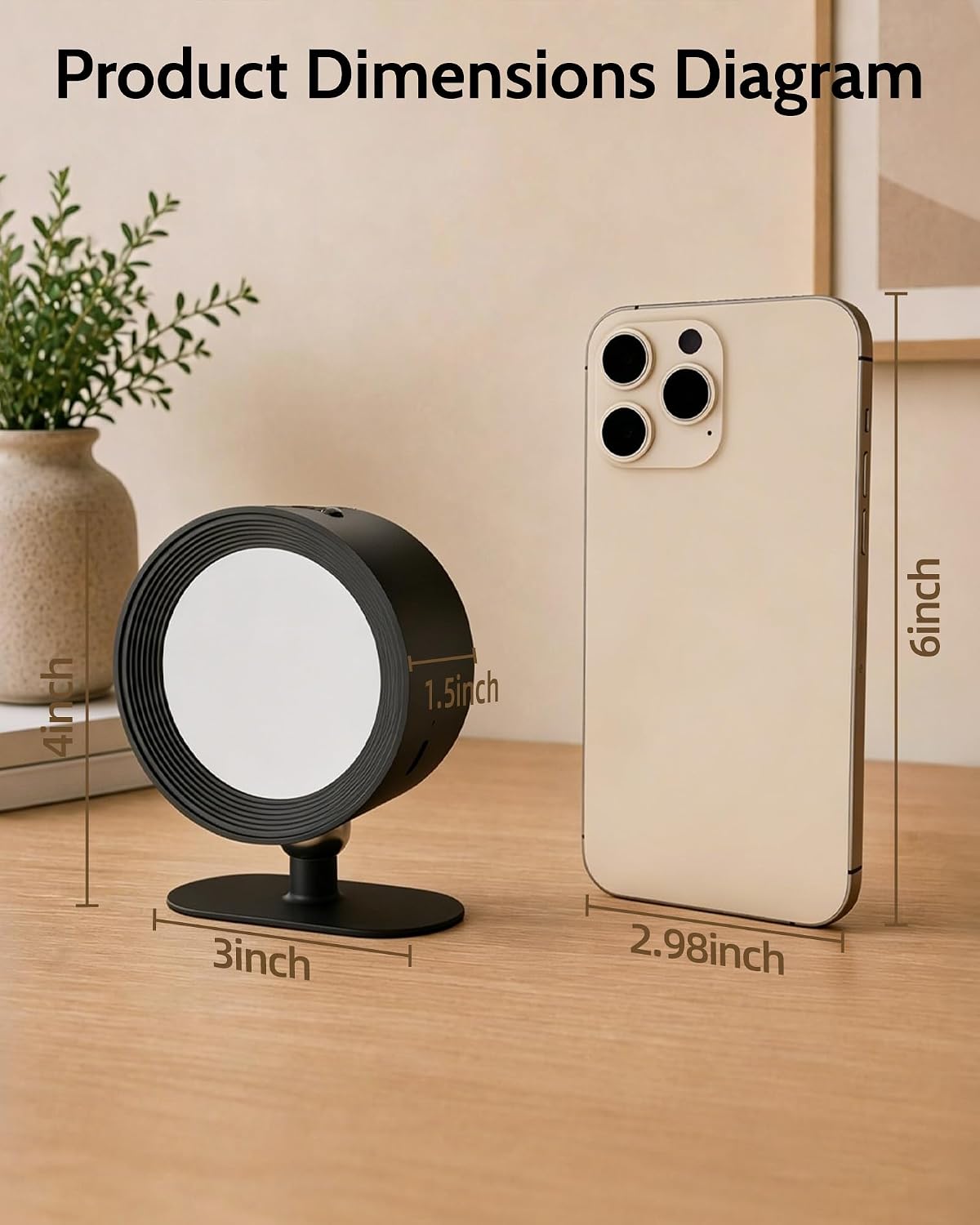 LED Wall Mounted Lights, Rechargeable Wall Sconces, 3 Color Temps, Remote & Touch, 360° Rotating and Dimmable for