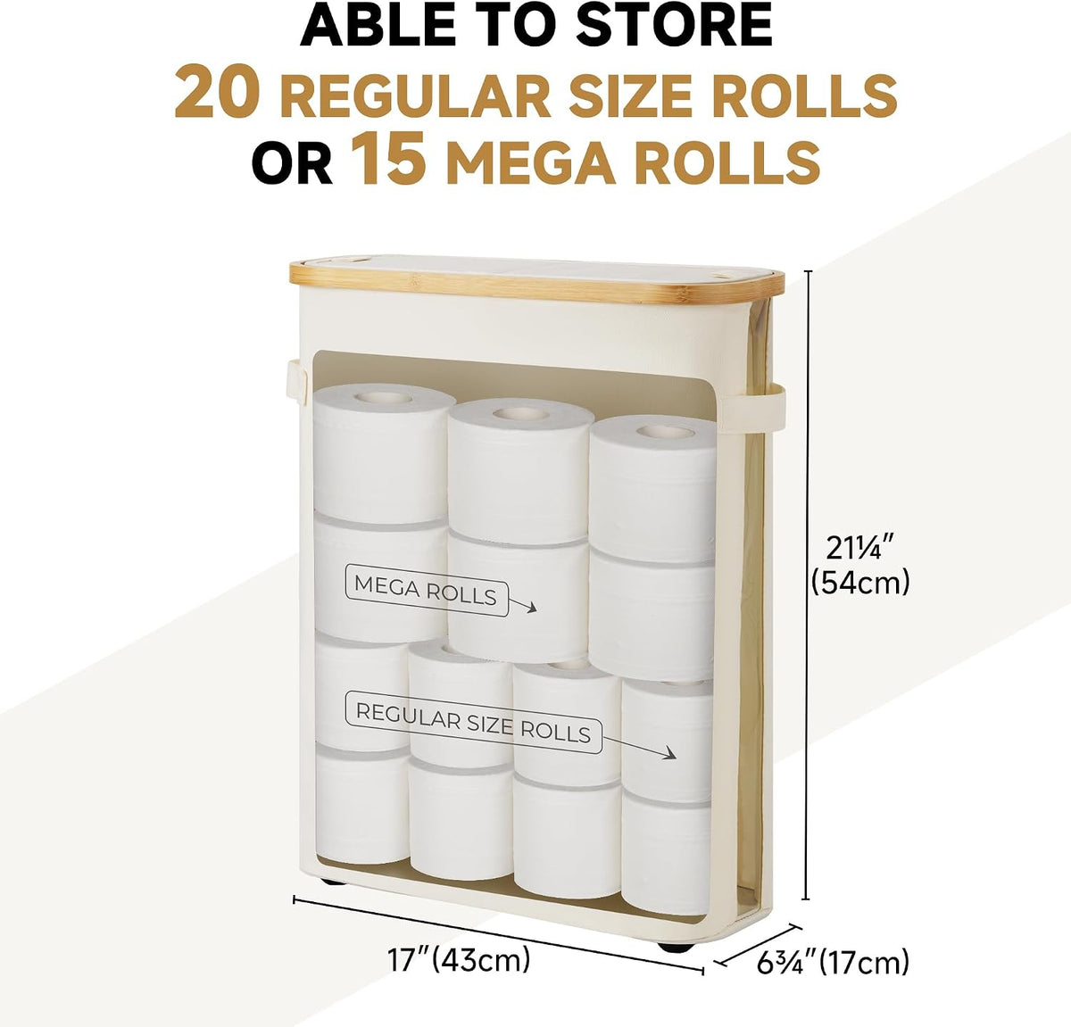 StorageWorks Toilet Paper Storage Baskets with Dual Flip Lids, Toilet Paper Organizer for Bathroom, Toilet Paper