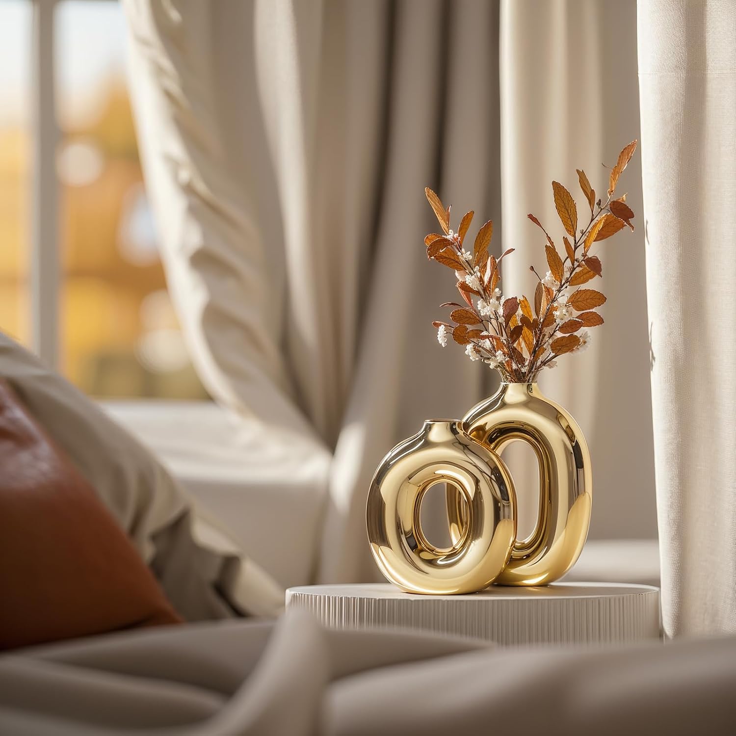 Ceramic Vase Set Home Decor / Gold