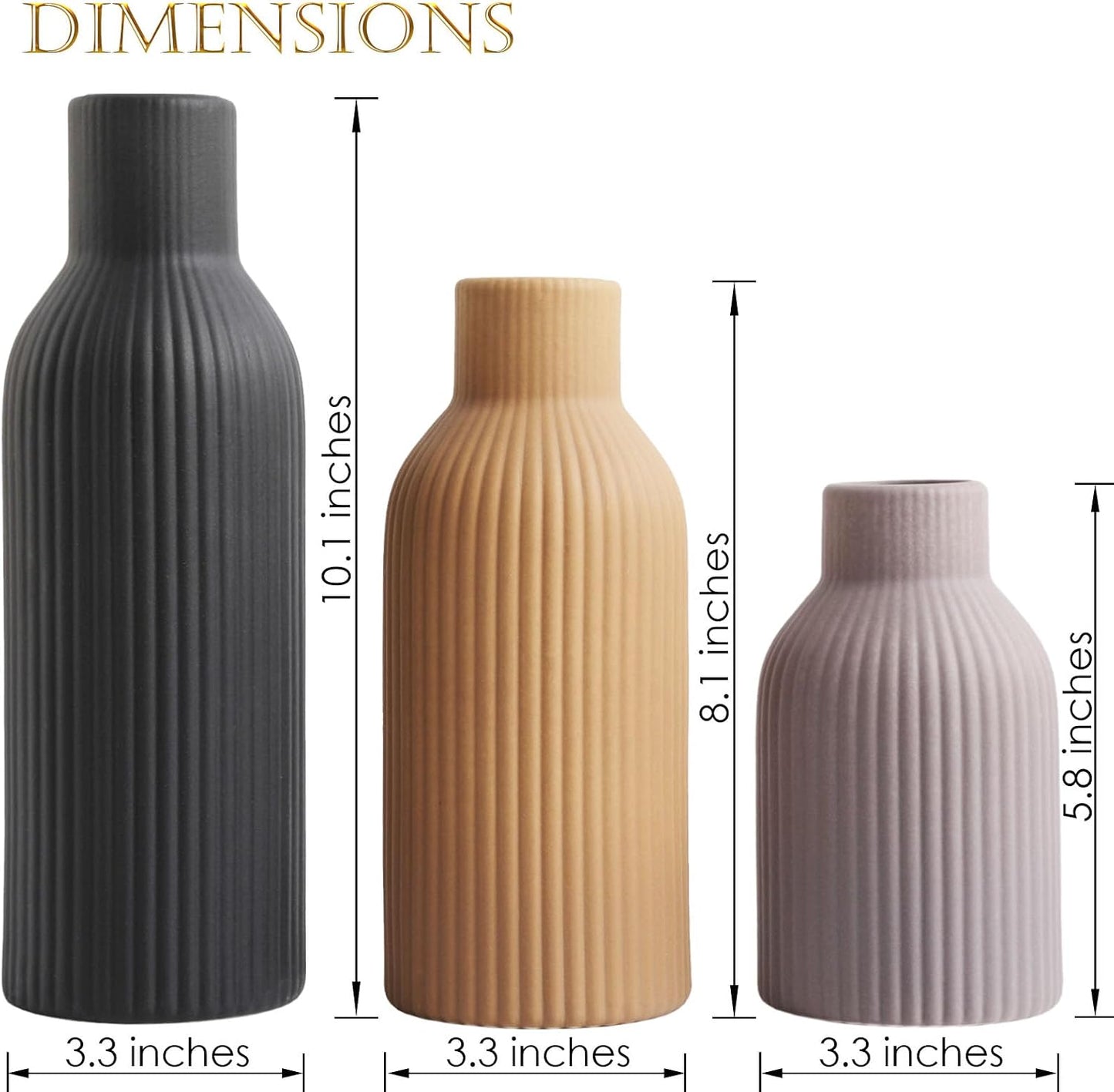 Ceramic Vase / Handcrafted Ceramic Vases / Set B / Set of 3