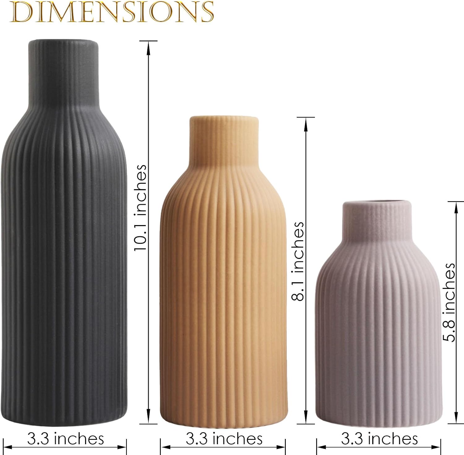 Ceramic Vase / Handcrafted Ceramic Vases / Set B / Set of 3