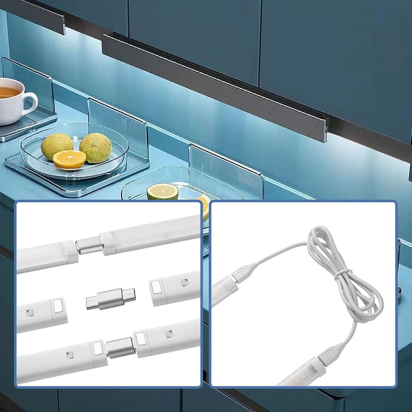LED Cabinet Light Bars Motion Sensor Dimmable Lights Kitchen Closet Shelf | Warm, Natural, Cool White, Stepless