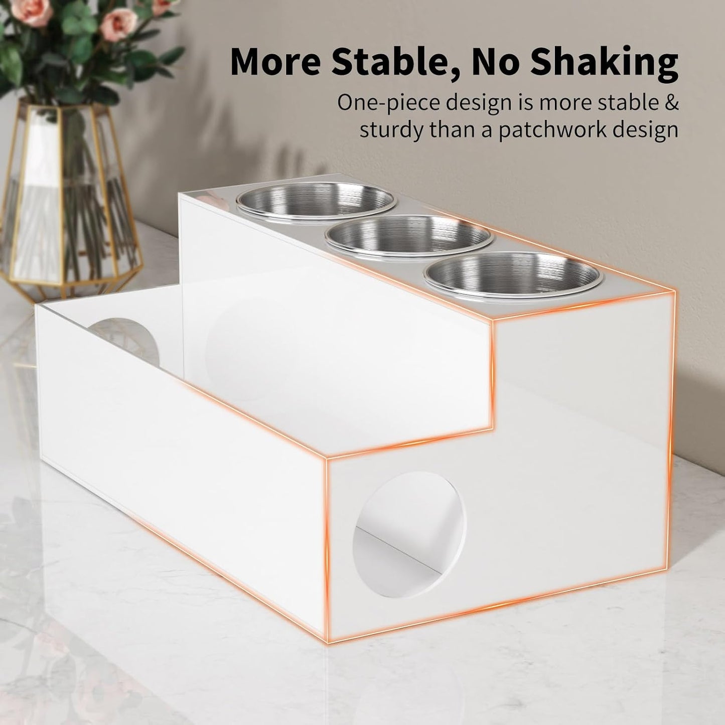 NIUBEE Acrylic Hair Tool Organizer,Hair Dryer Holder Countertop with 3 Cups | White, Hot Tools Organizer, Hair Blow