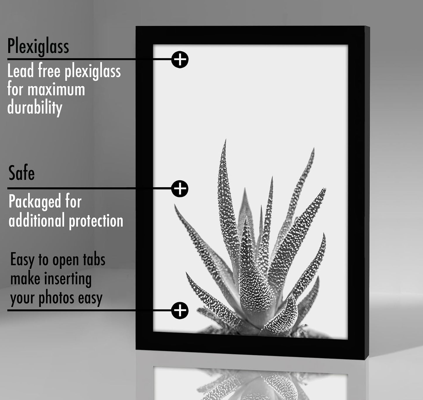 Picture Frame / Picture Frames for Tabletop / 4 x 6 / Black / Set of 5