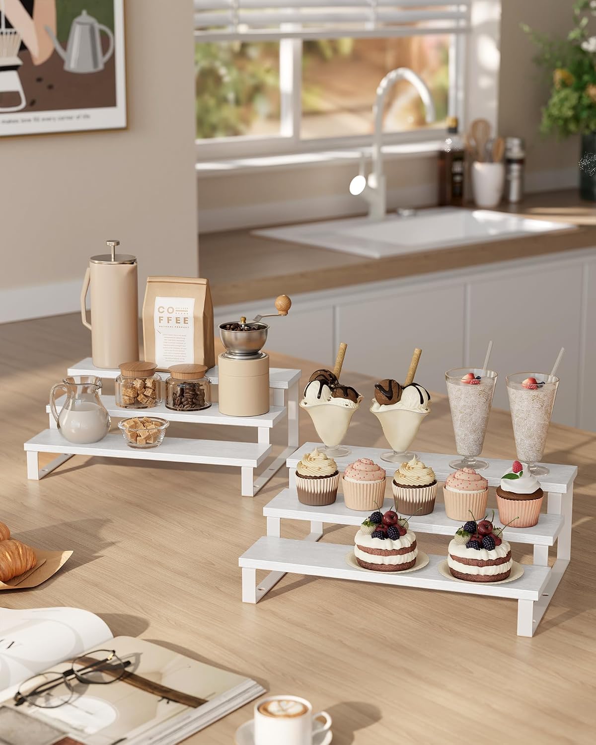 SONGMICS Display Risers, Perfume Organizer Stand, Cupcake Stand Holder | Cupcake Stand Holder, Spice Rack, Steel