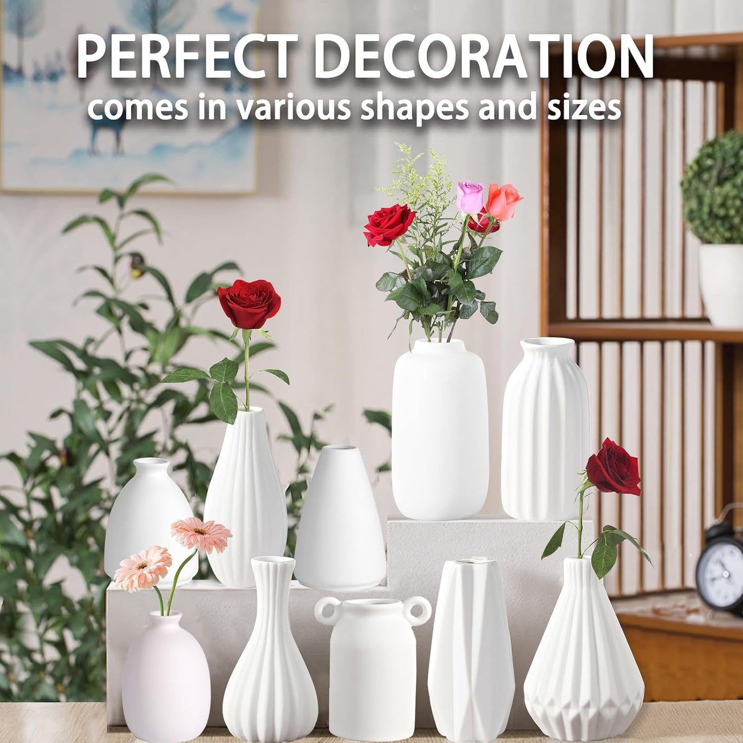 5'' Ceramic Bud Vases / 01 / White / Set of 20