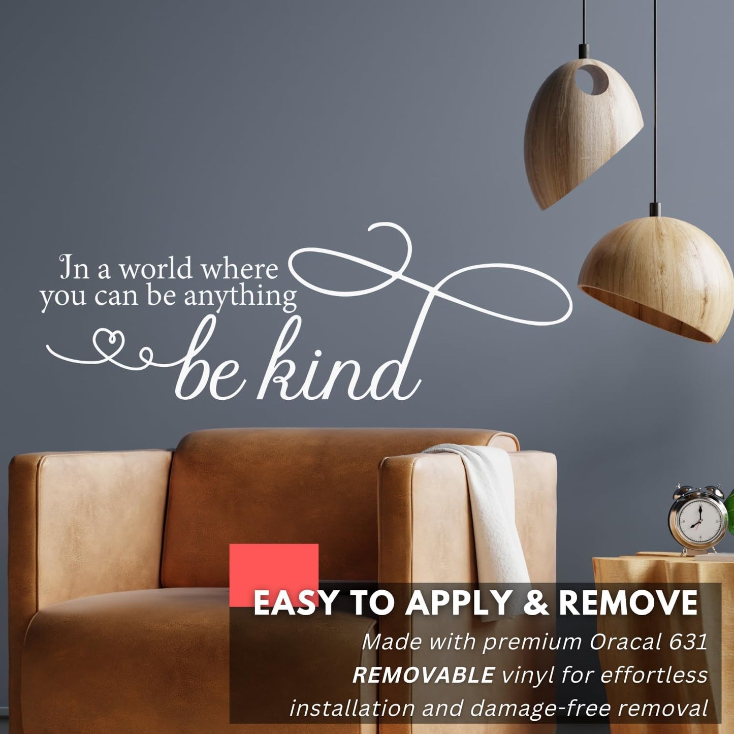 in a World Where You Can Be Anything Be Kind Wall Decal / Black / 30 x 10