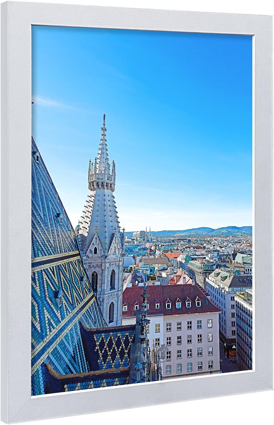 VCK 12x18 Frames 3 Pack, White Poster Frame MDF Wood with Polished Plexiglass, Wall Mounting Horizontal & Vertical