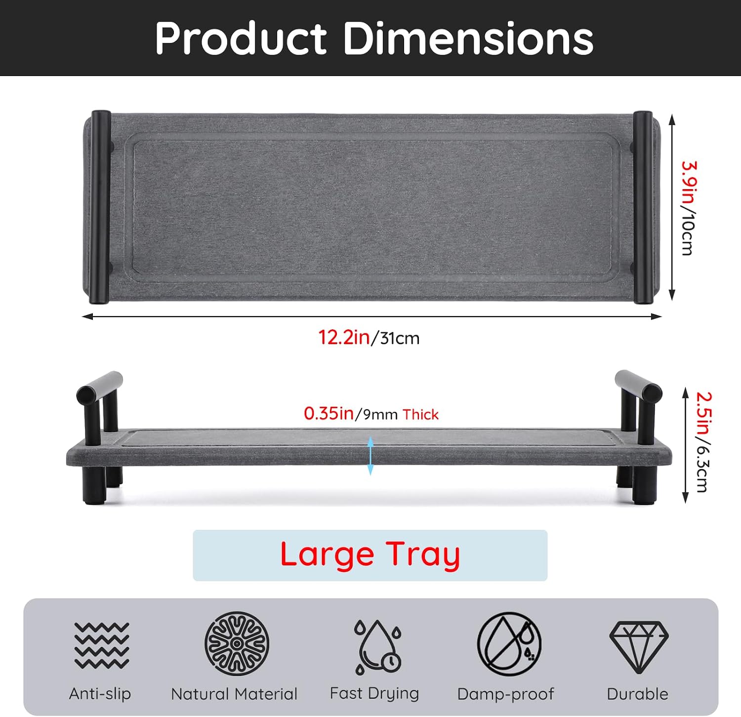 in Kitchen Sink Organizer / Gray / 12.2 x 3.9 x 2.5