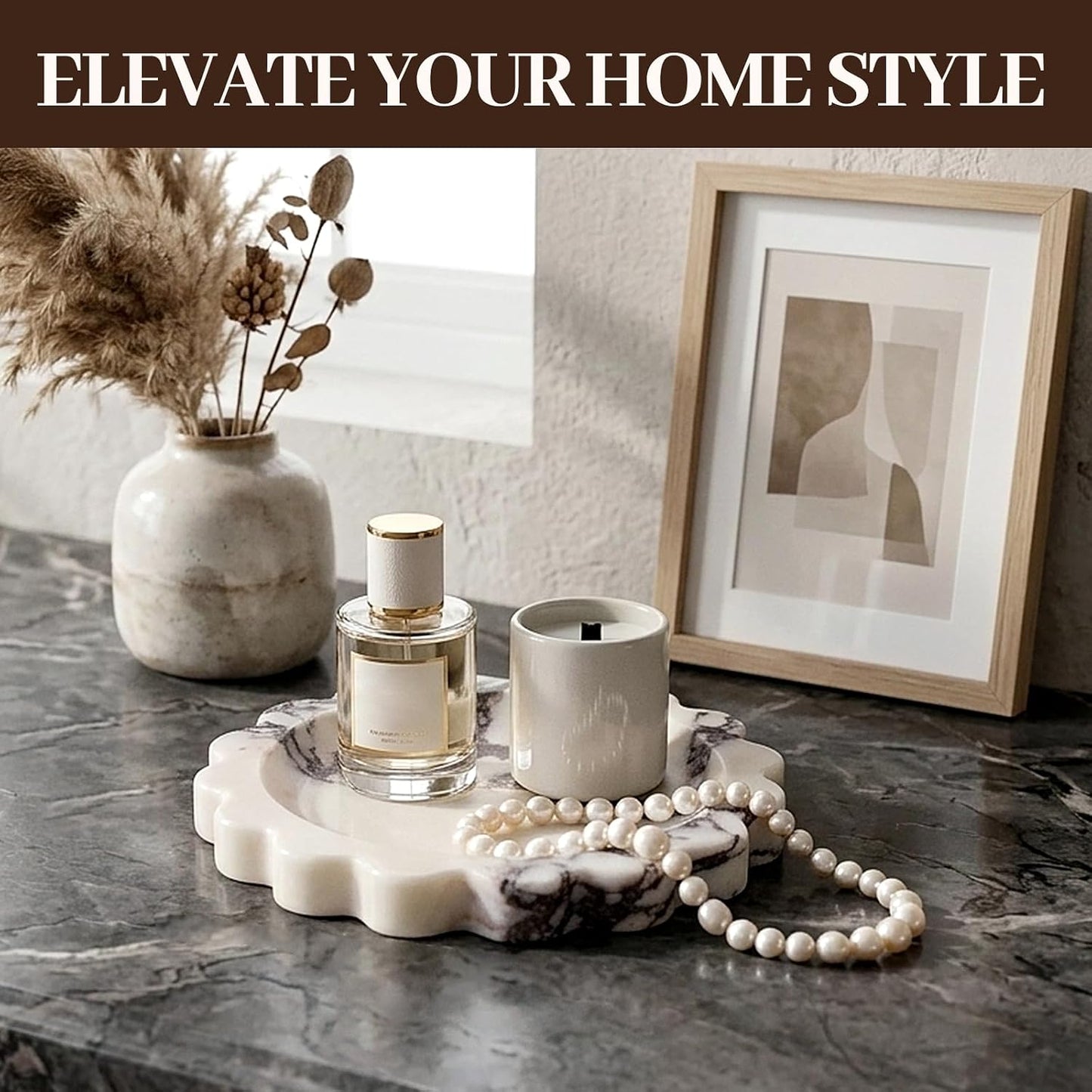5.51" Scalloped Marble Tray / Calacatta Viola / D=5.51 / Natural