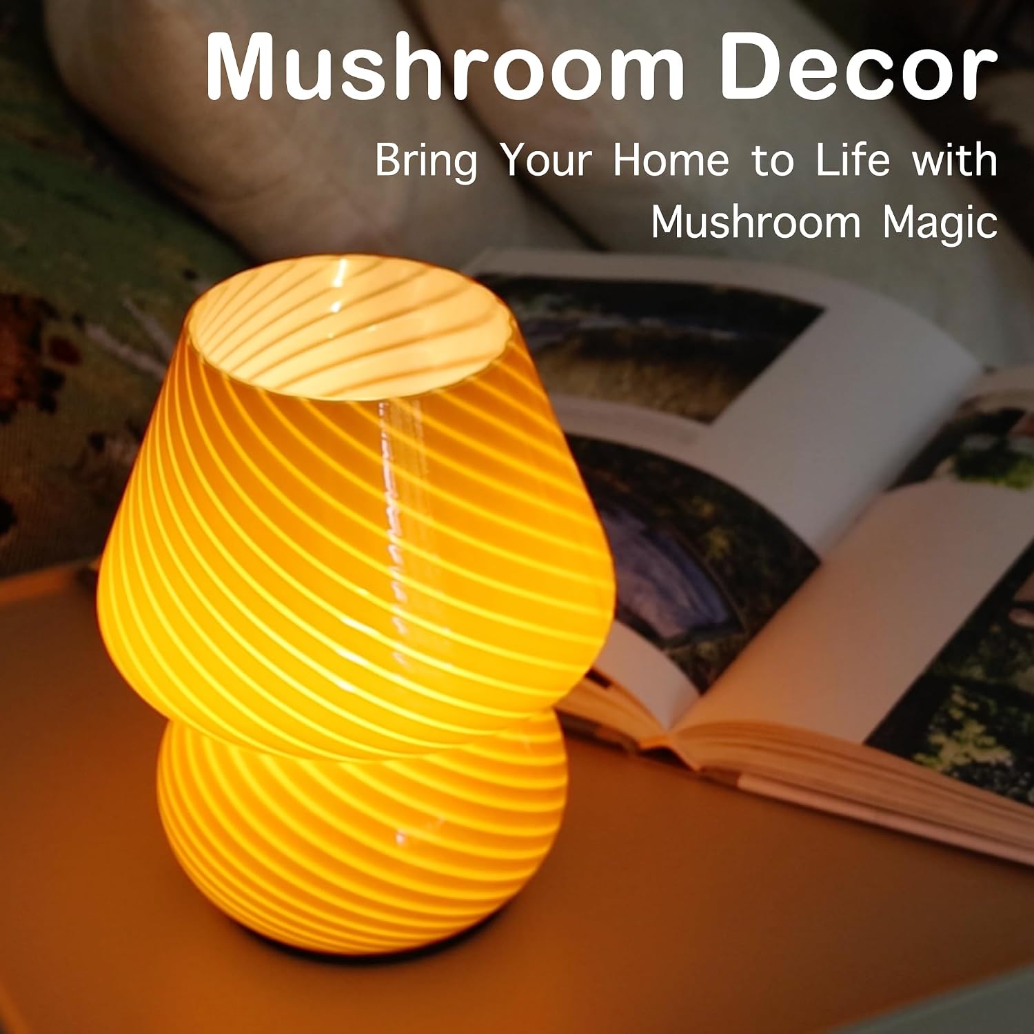 Cordless Battery Powered Bedside Lamp / Orange