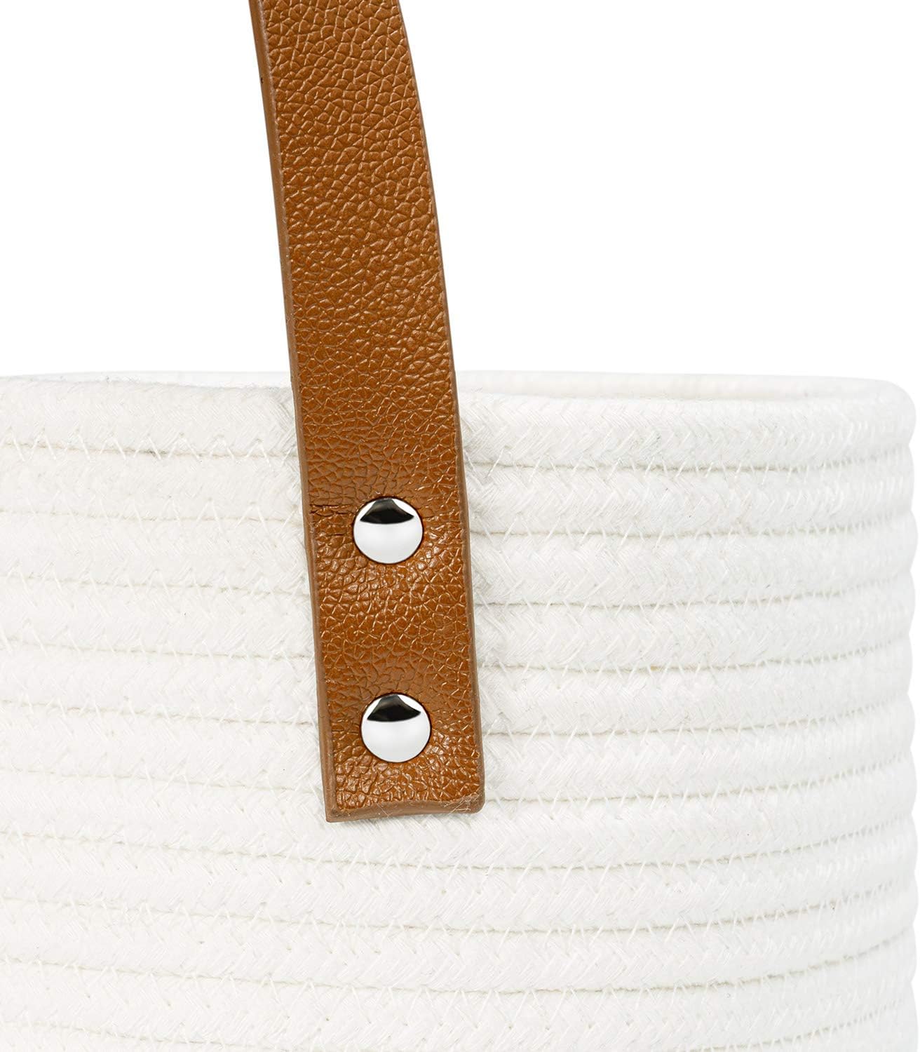 Woven Basket Key Storage / Jute & White / Set of 2