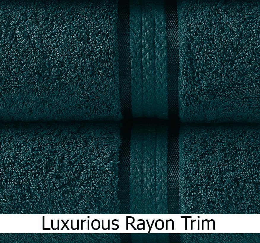 COTTON CRAFT Ultra Soft Bath Towels - 4 Pack 100% Cotton Large 30x54 inches | Oversized 580 GSM Absorbent Teal Bath