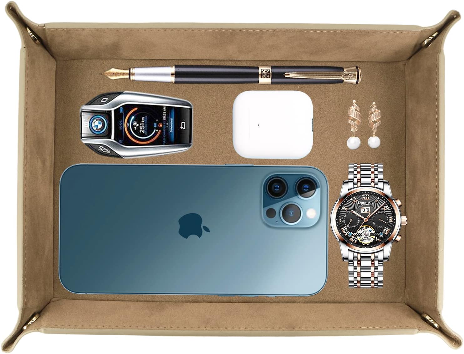 Valet Organizer / Catchall Tray for Jewelry / Gray