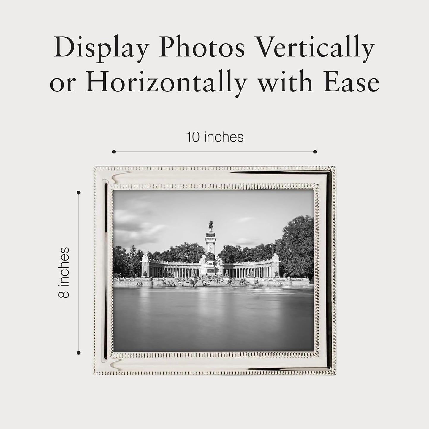 Siena Double Border Plain Silver Picture Frame, Tarnish Resistant Finish, Perfect Photo Frame for any End Table
