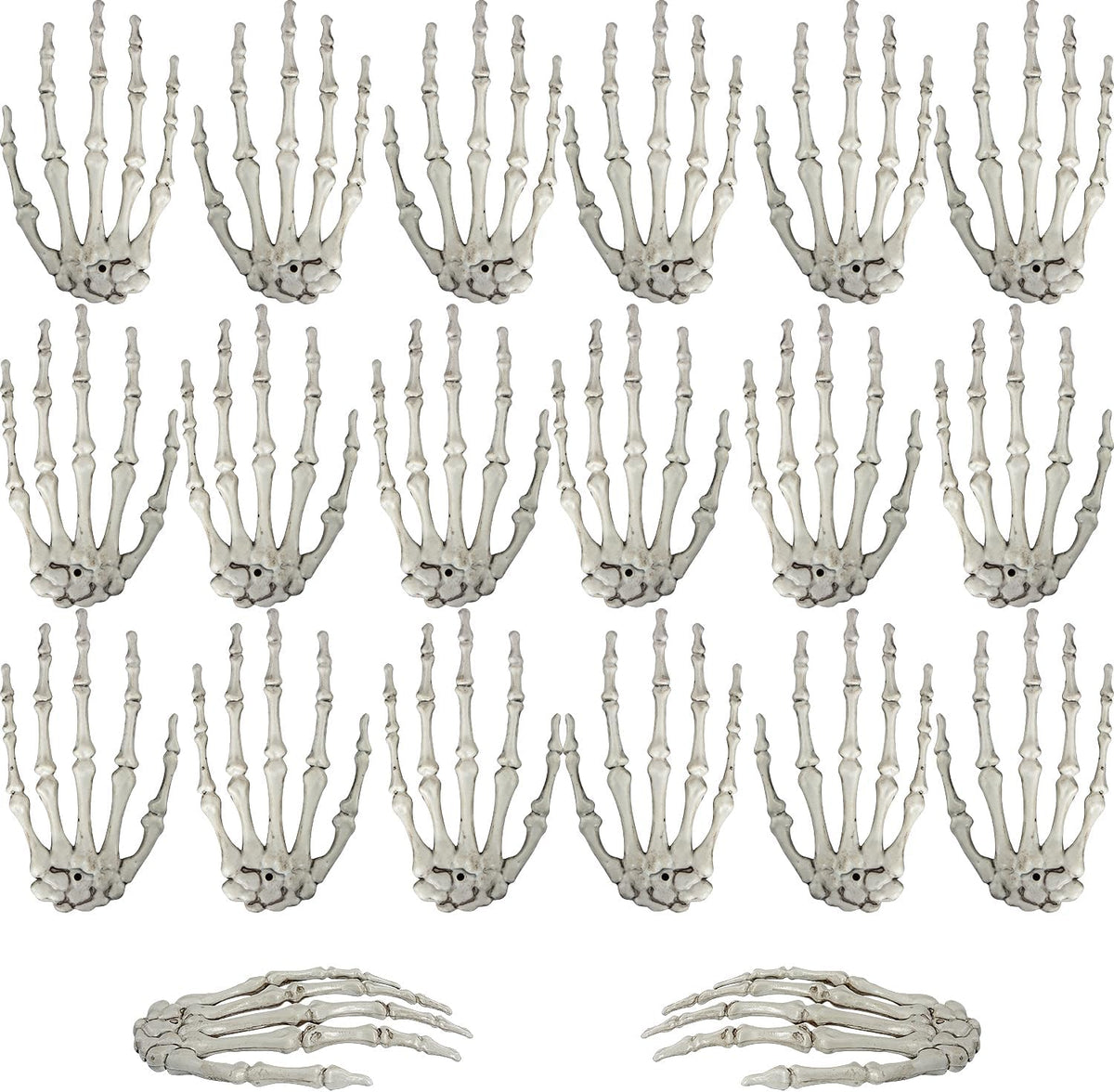 XONOR 10 Pairs Halloween Skeleton Hands Realistic Plastic Fake Human Hands for Halloween Zombie Party Terror Scary Props