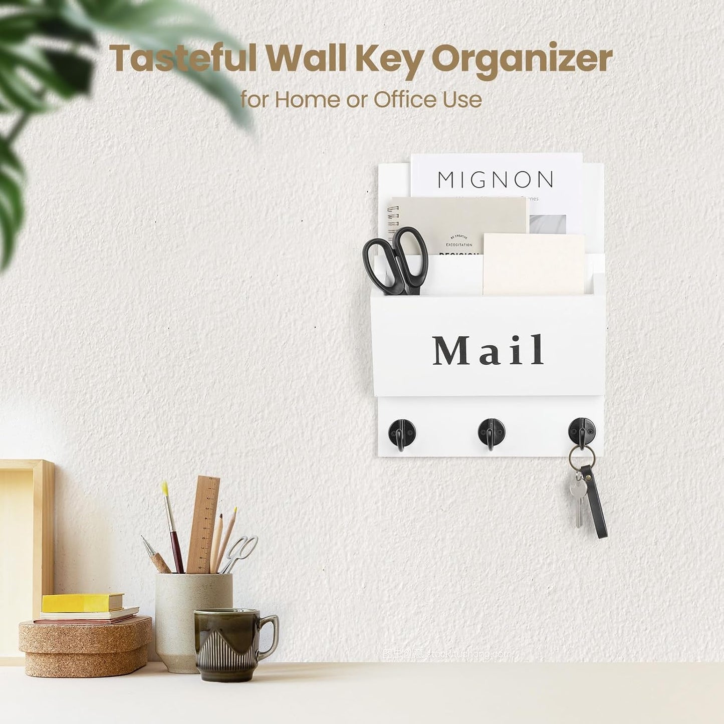 Mail and Key Holder / White / 8.86 x 11.42