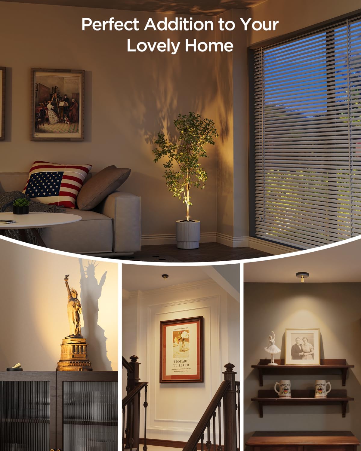 Spot Lights Indoor Led Spotlight: Rechargeable Battery Wireless Up Lights Indoor - Plants Tree Artwork Portrait Picture