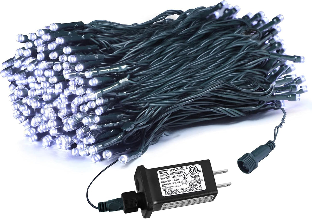 weillsnow White Christmas Fairy Lights Plug in, 200 LED 66FT Waterproof Christmas String Lights, 8 Modes with Memory for Outdoor Indoor Wedding Garden Christmas Decorations (66FT, White)