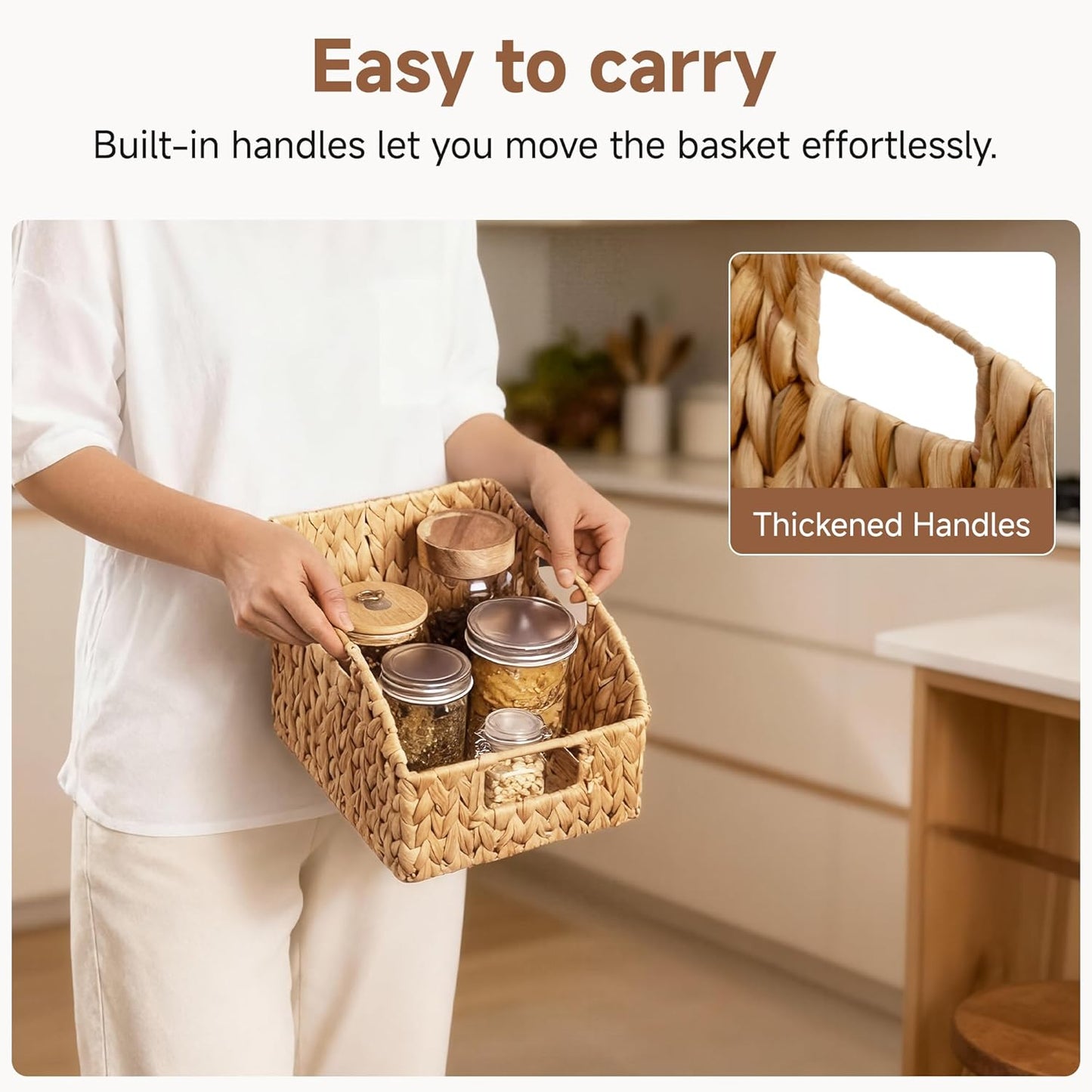 Wicker Basket / Handwoven Wicker Storage Baskets / 2 x 8 / Natural