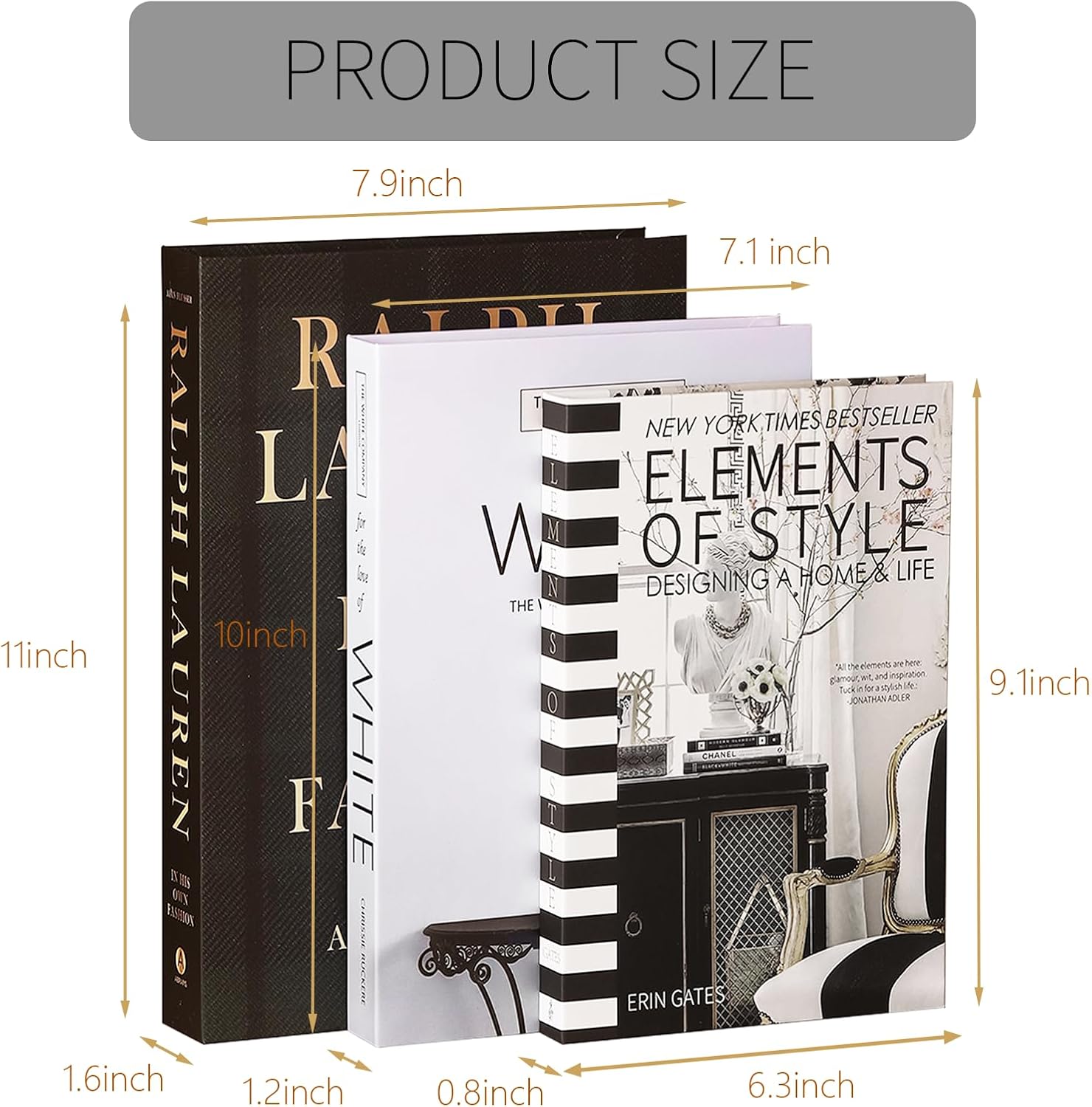 Aesthetic Decor Books Set for Coffee / Zf001 / Set of 3