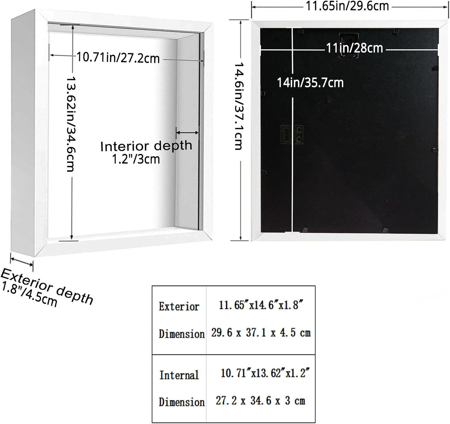 3 Pack 11x14 Shadow Box Frame 3D Picture Frame Acrylic Shadow BoxesDisplay Case Box for Memorabilia, Crafts, Tickets
