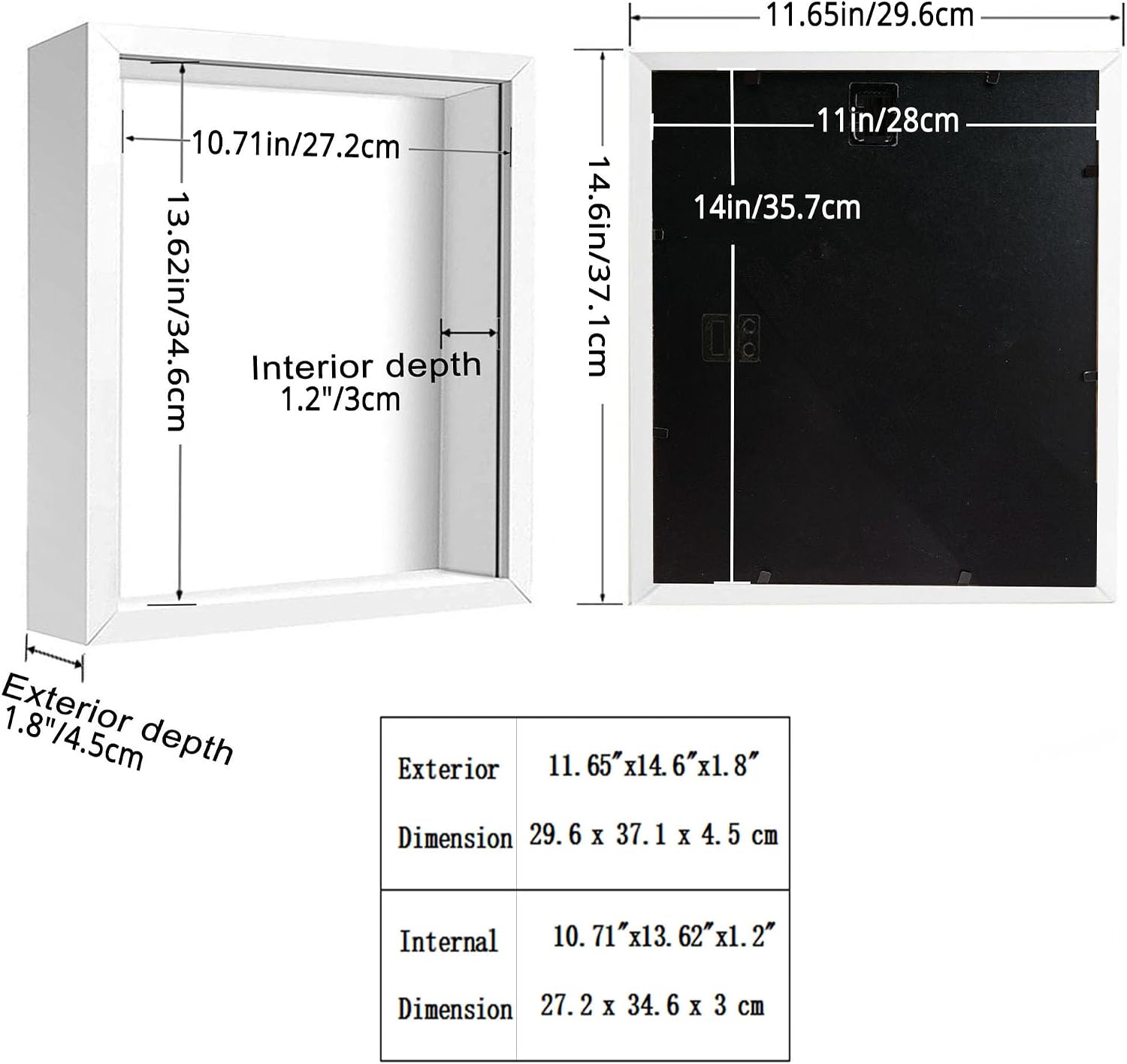 3 Pack 11x14 Shadow Box Frame 3D Picture Frame Acrylic Shadow BoxesDisplay Case Box for Memorabilia, Crafts, Tickets