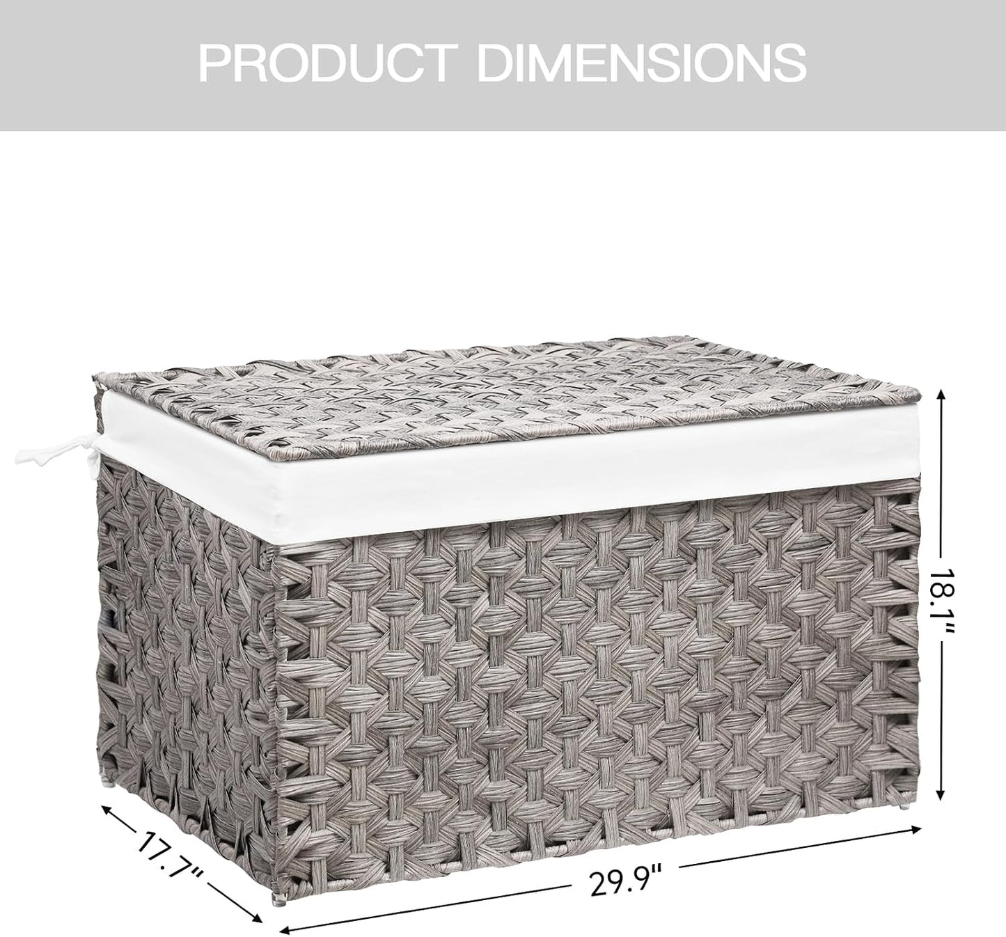 Woven Storage Bin / 17.7 x 29.9 x 18.1 / 160l: Inches / Grey