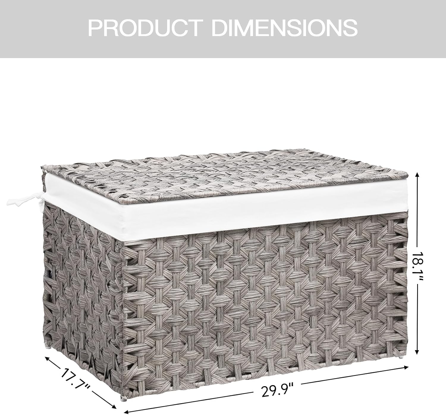 Woven Storage Bin / 17.7 x 29.9 x 18.1 / 160l: Inches / Grey
