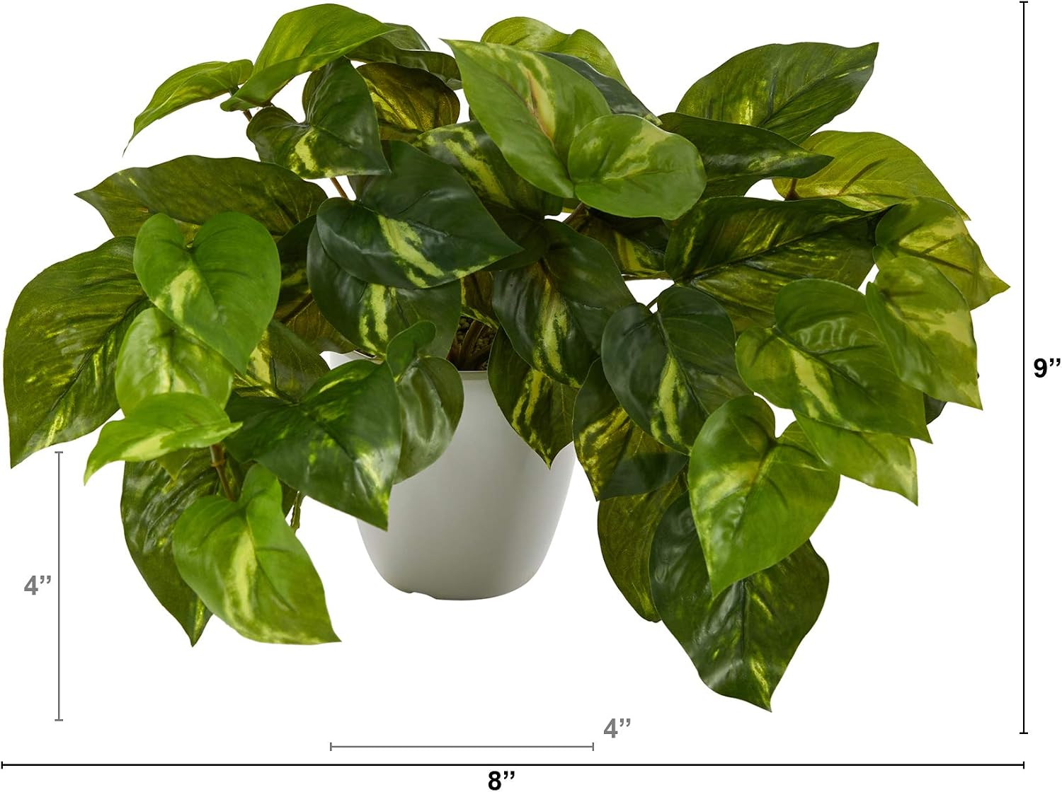 . Pothos Artificial Plant in Planter / 1 Count / White / 9 Inch