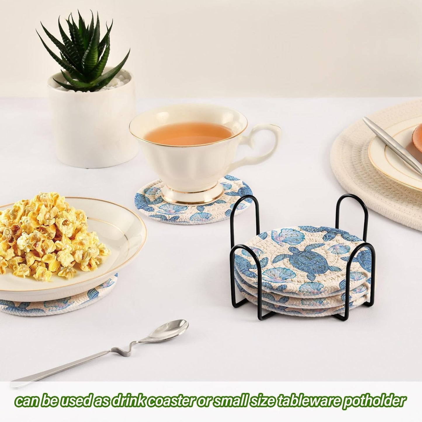 Holder / Absorbent Cotton Woven Coaster / Gary / Set of 6
